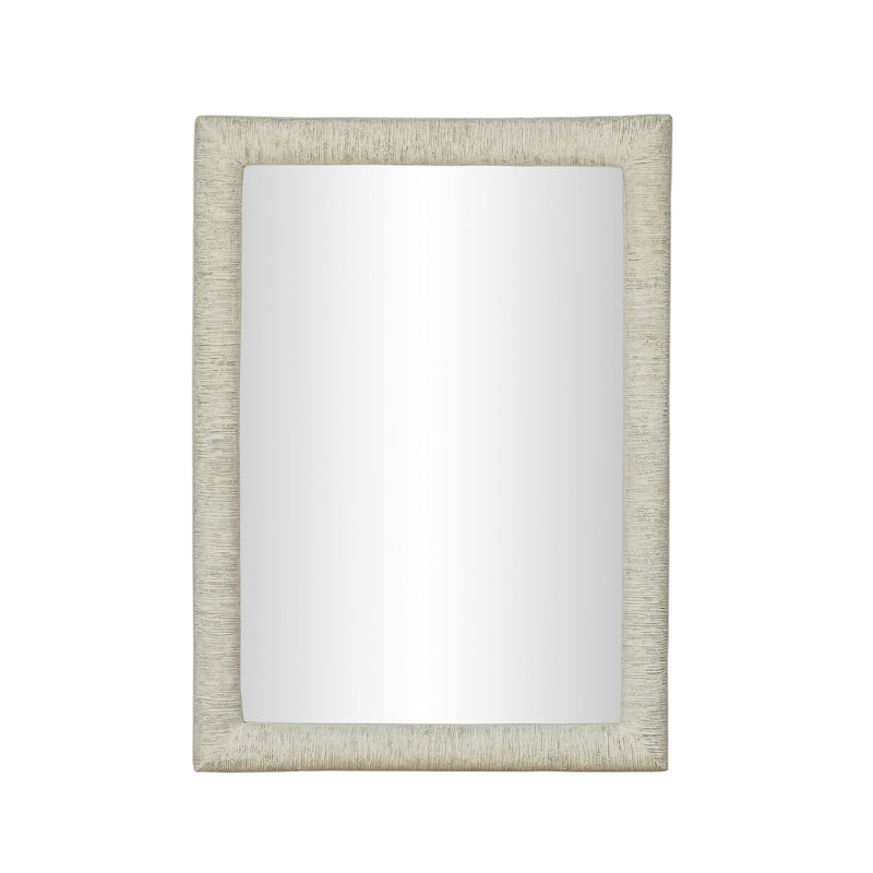 TOV Furniture Orpheus 34x47-inch rectangular wall mirror with ribbed faux stone frame, modern decorative wall mirror.