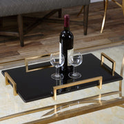Uttermost Ettore glass tray in black with sleek design, perfect for serving or decorative display.