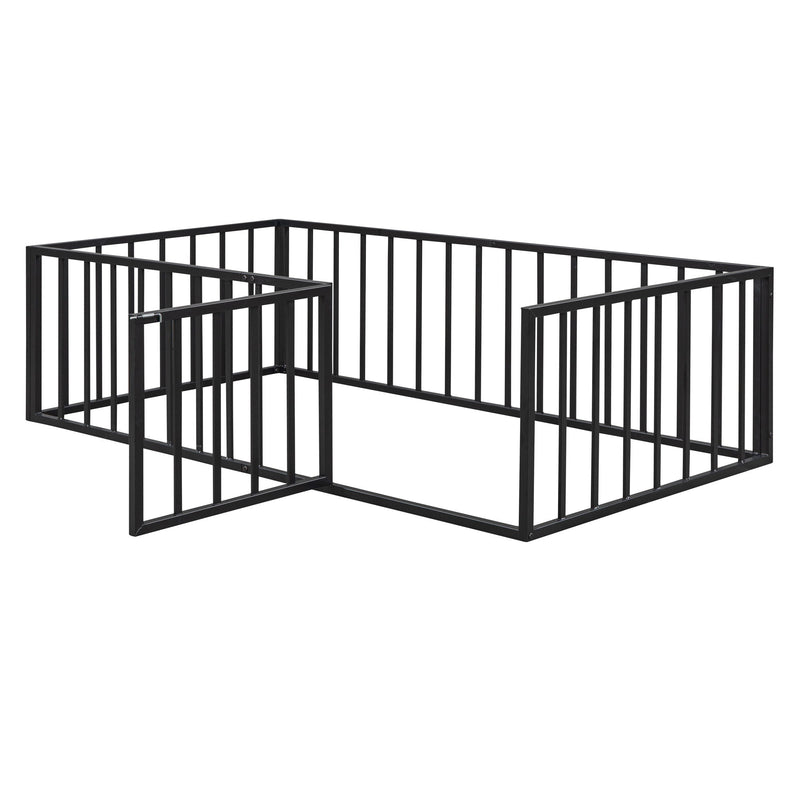Metal Floor Bed Frame With Fence And Door - R&R Furniture Gallery (Fountain Valley, CA)