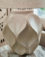 Edselham - Paper Table Lamp - Distressed Cream - R&R Furniture Gallery (Fountain Valley, CA)