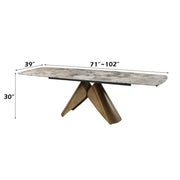 Malika - Ceramic Top Dining Table - Gray & Copper Cross Brushed - R&R Furniture Gallery (Fountain Valley, CA)