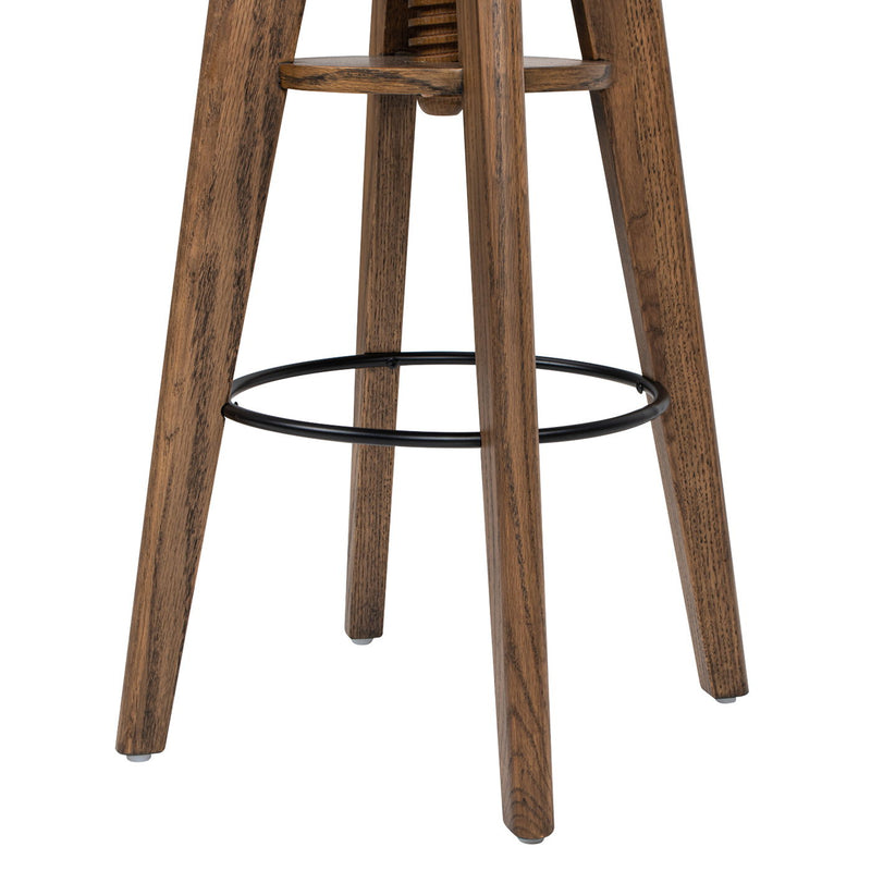 Spencer - Minimalist Oak Adjustable Bar Counter Stool - Walnut Brown Oak - R&R Furniture Gallery (Fountain Valley, CA)