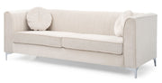 Glory Furniture Delray Micro Suede Sofa, stationary sofa in soft micro suede upholstery with plush cushions and modern design.