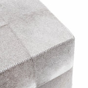 Square upholstered ottoman in Sparrow Gray from Classic Home's Landyn collection, showcasing a soft fabric and modern design.