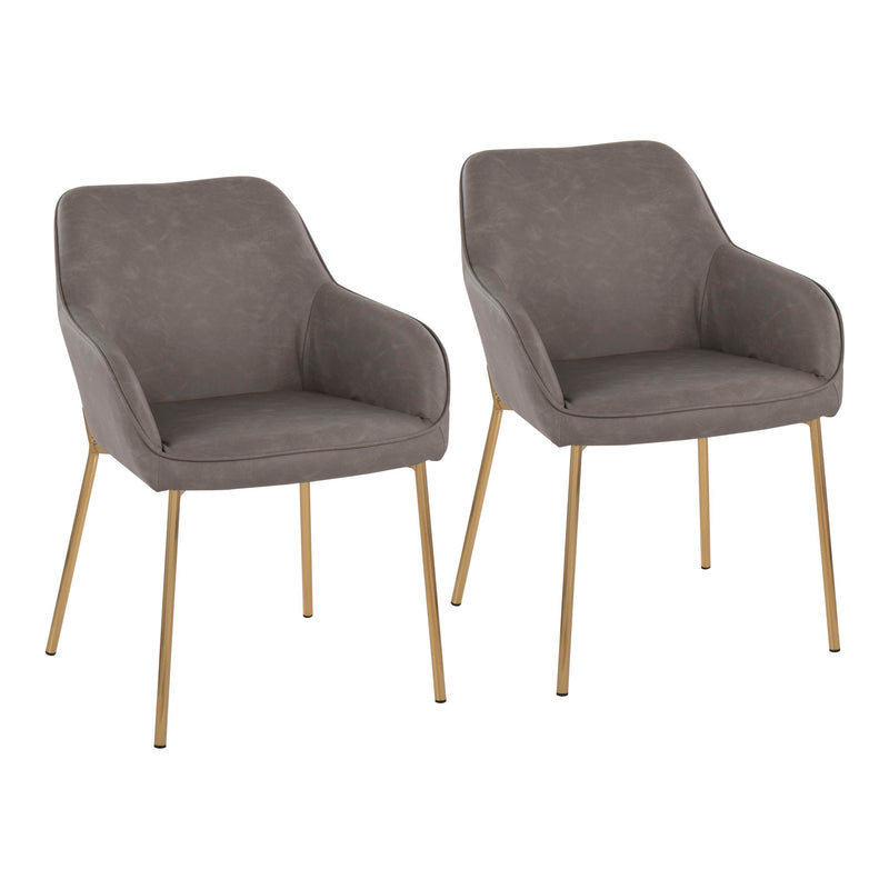 Pair of Lumi Source Daniella contemporary dining chairs with sleek design and cushioned seats, set of two.