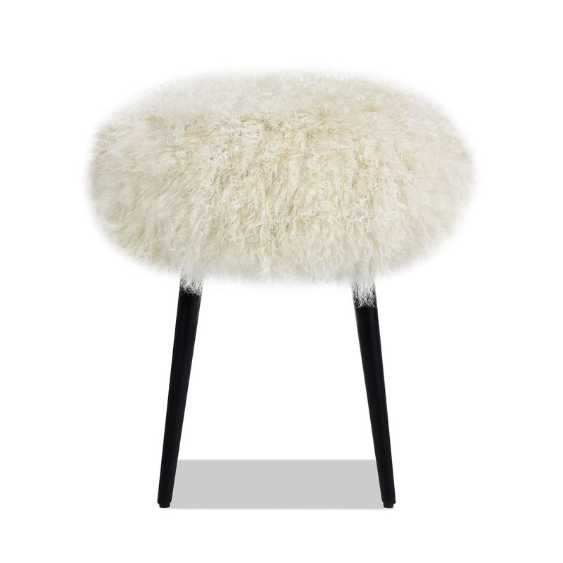 Alberta - Mongolian Sheepskin Round Ottoman - R&R Furniture Gallery (Fountain Valley, CA)
