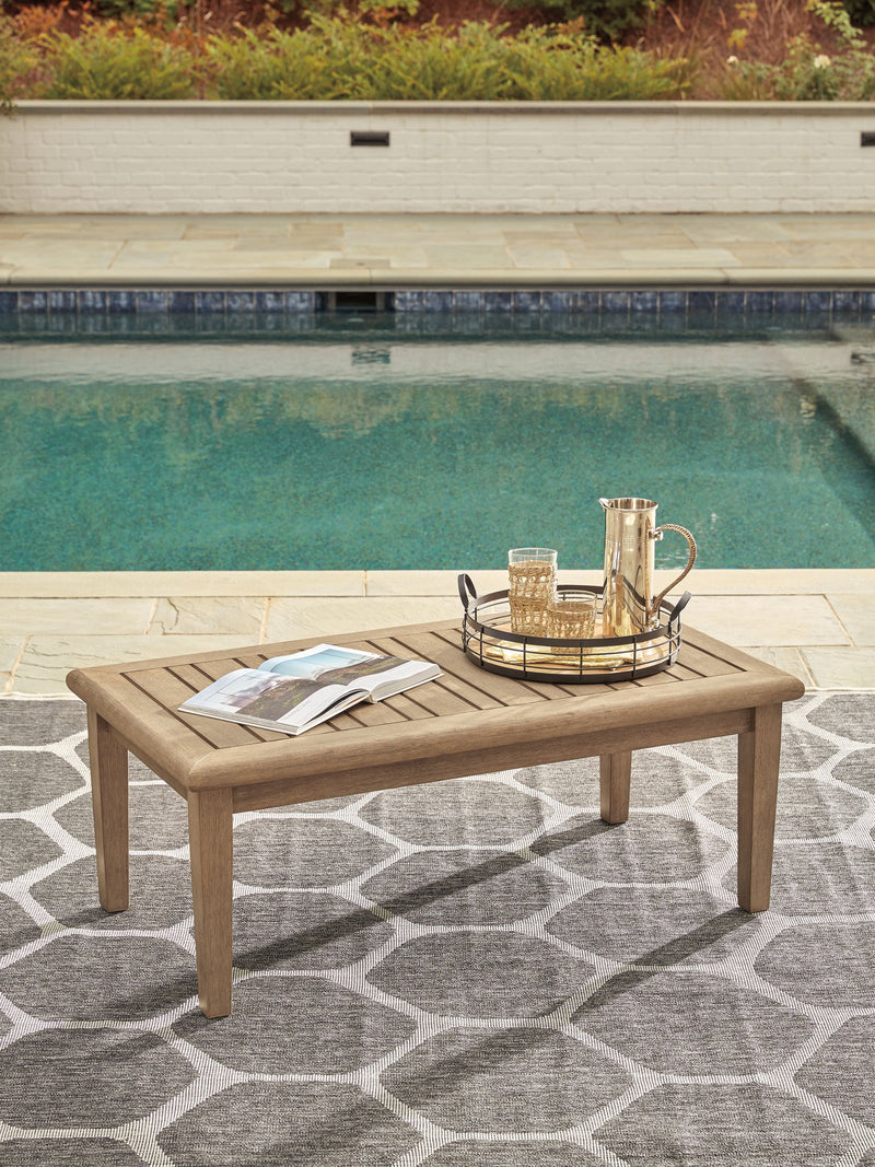 Carter Hall - Rectangular Cocktail Table - Beige - R&R Furniture Gallery (Fountain Valley, CA)