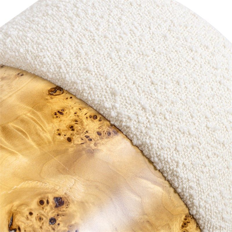 Nebula - Round Upholstered Ottoman - White - R&R Furniture Gallery (Fountain Valley, CA)