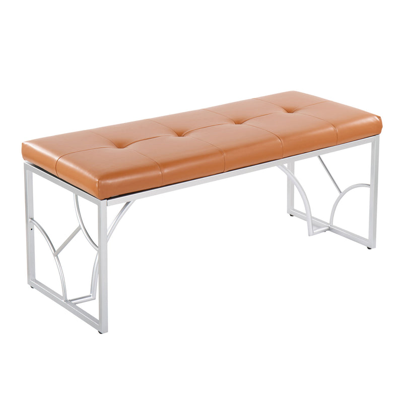 Lumi Source Constellation upholstered contemporary bench with sleek design and plush fabric, ideal for modern living spaces.