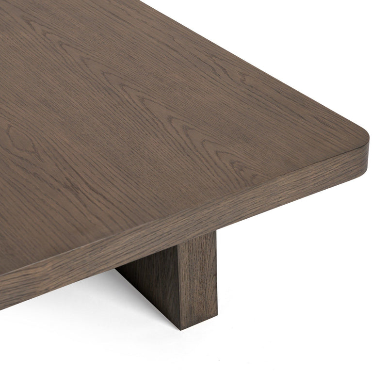 Wooden Melina coffee table by Classic Home with a rectangular top and modern design, placed in a stylish living room setting.