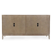 White Mira 4-door sideboard by Classic Home with sleek design and spacious storage, ideal for modern living rooms.
