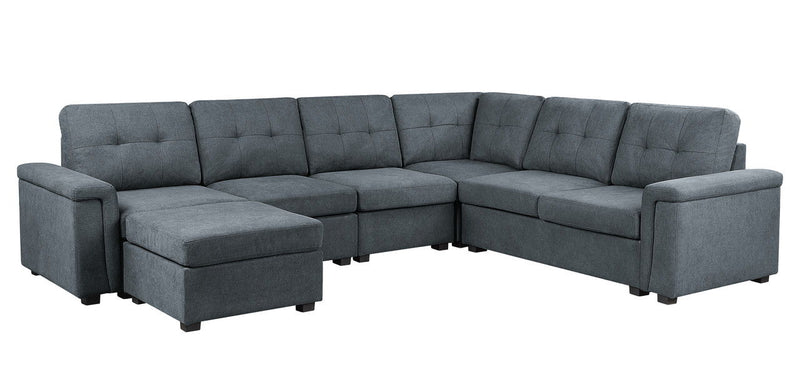 Isla - Fabric Sectional Sofa With Ottoman - R&R Furniture Gallery (Fountain Valley, CA)