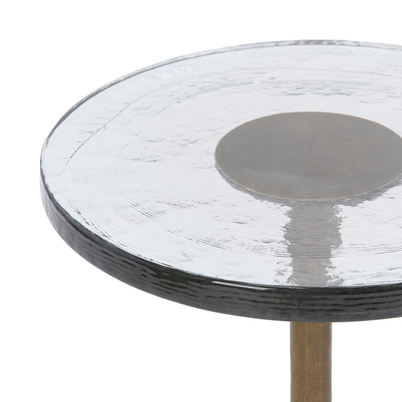 Fabiana - Round Accent Table - Brass - R&R Furniture Gallery (Fountain Valley, CA)