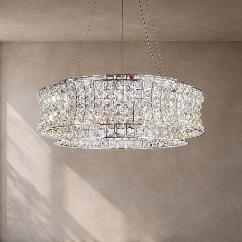 Michael Amini Lighting - Galaxy 24" Round LED Crystal Chandelier - Chrome