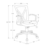 Black 8th Street office swivel chair with adjustable height and rolling casters, ergonomic design for comfortable workspace seating.
