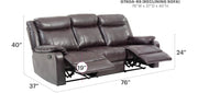 Contemporary three-seater reclining sofa by Glory Furniture with plush cushions and modern design, shown in a living room setting.