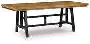 Galliden - Rectangular Dining Room Extension Table - Black / Brown - R&R Furniture Gallery (Fountain Valley, CA)