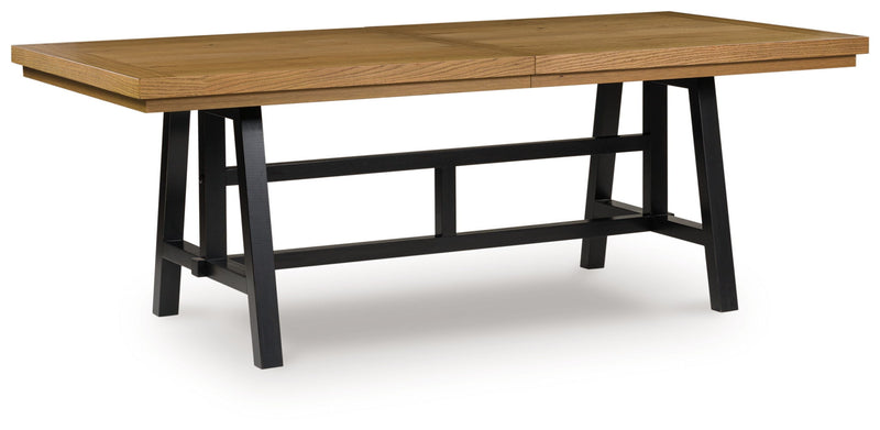 Galliden - Rectangular Dining Room Extension Table - Black / Brown - R&R Furniture Gallery (Fountain Valley, CA)