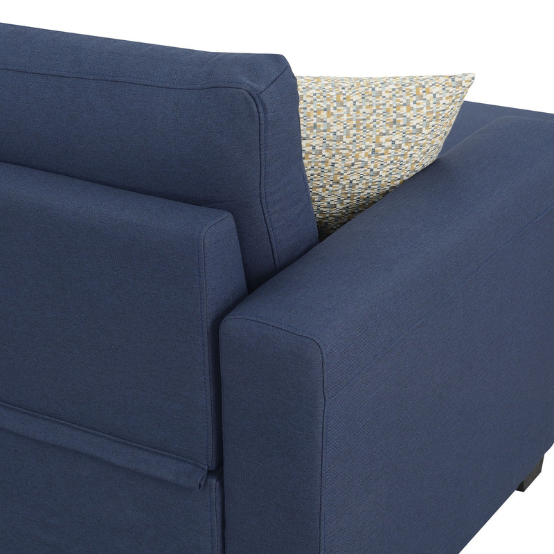 Reversible Sectional With Pop Up Sleeper And Hidden Storage Chaise - Navy - R&R Furniture Gallery (Fountain Valley, CA)