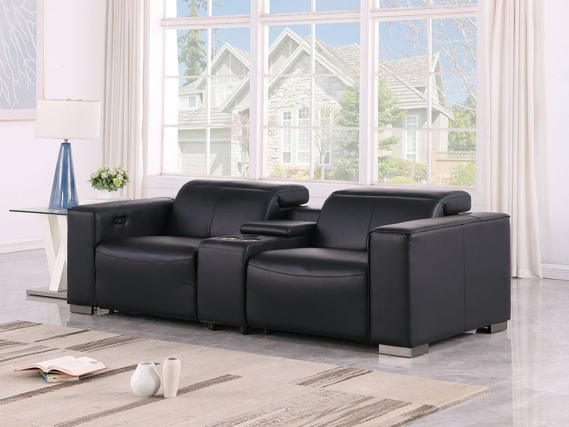 1208 - Dual Power Reclining Console Loveseat - R&R Furniture Gallery (Fountain Valley, CA)