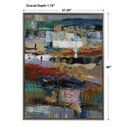Uttermost Fiesta hand-painted canvas art featuring vibrant blue abstract floral design on stretched canvas.