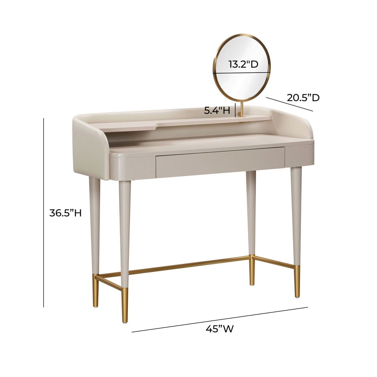 Penelope - Vegan Leather Wrapped Vanity Desk - R&R Furniture Gallery (Fountain Valley, CA)