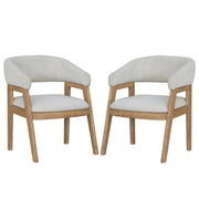 Escape - Barrel Dining Chair (Set of 2) - Glazed Natural Oak Mirage Mist - R&R Furniture Gallery (Fountain Valley, CA)