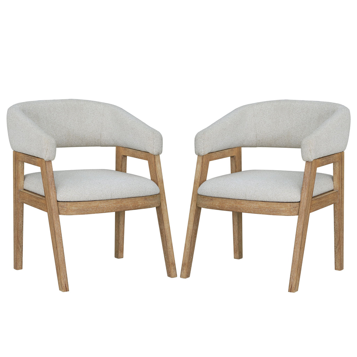 Escape - Barrel Dining Chair (Set of 2) - Glazed Natural Oak Mirage Mist - R&R Furniture Gallery (Fountain Valley, CA)