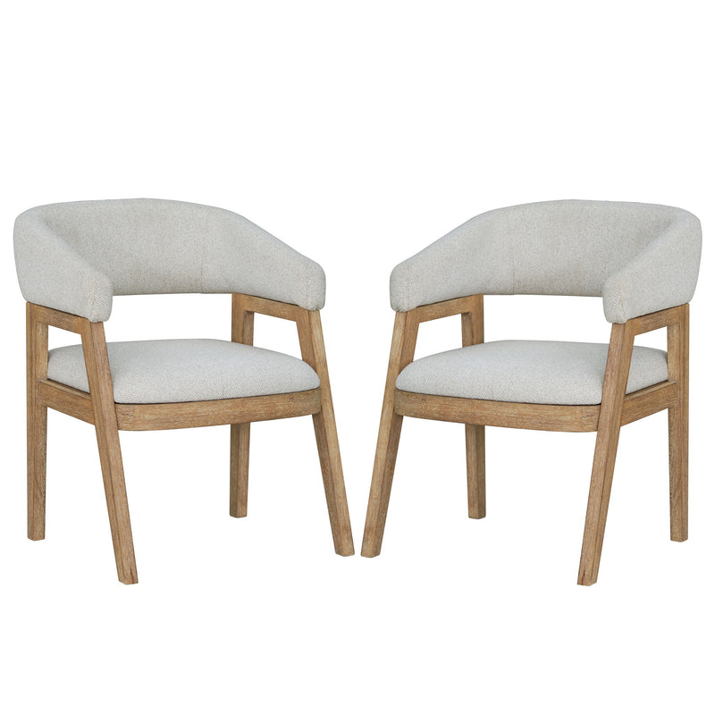 Escape - Barrel Dining Chair (Set of 2) - Glazed Natural Oak Mirage Mist - R&R Furniture Gallery (Fountain Valley, CA)