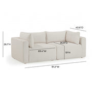 Hangover - Outdoor Modular Loveseat - Cream - R&R Furniture Gallery (Fountain Valley, CA)
