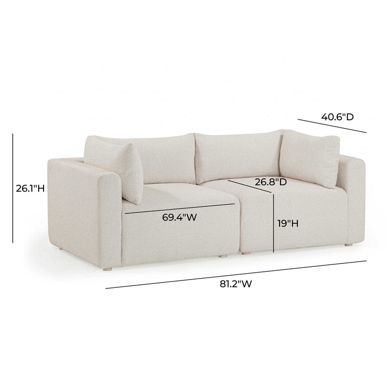 Hangover - Outdoor Modular Loveseat - Cream - R&R Furniture Gallery (Fountain Valley, CA)