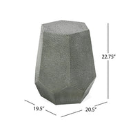 Modern hammered iron geometric end table by Noble House with a sleek, contemporary design and a hammered metal finish.