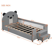 Upholstered Daybed With Bear Shaped Headboard, Hydraulic System And Breathable Fence - R&R Furniture Gallery (Fountain Valley, CA)