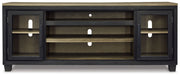 Foyland - XL TV Stand w/Fireplace Option - Black / Brown - R&R Furniture Gallery (Fountain Valley, CA)