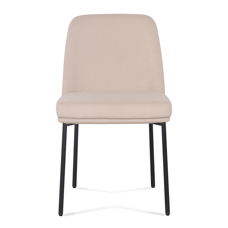Pair of Sydney dining chairs by TOV Furniture, featuring sleek modern design with wooden legs and upholstered seats.