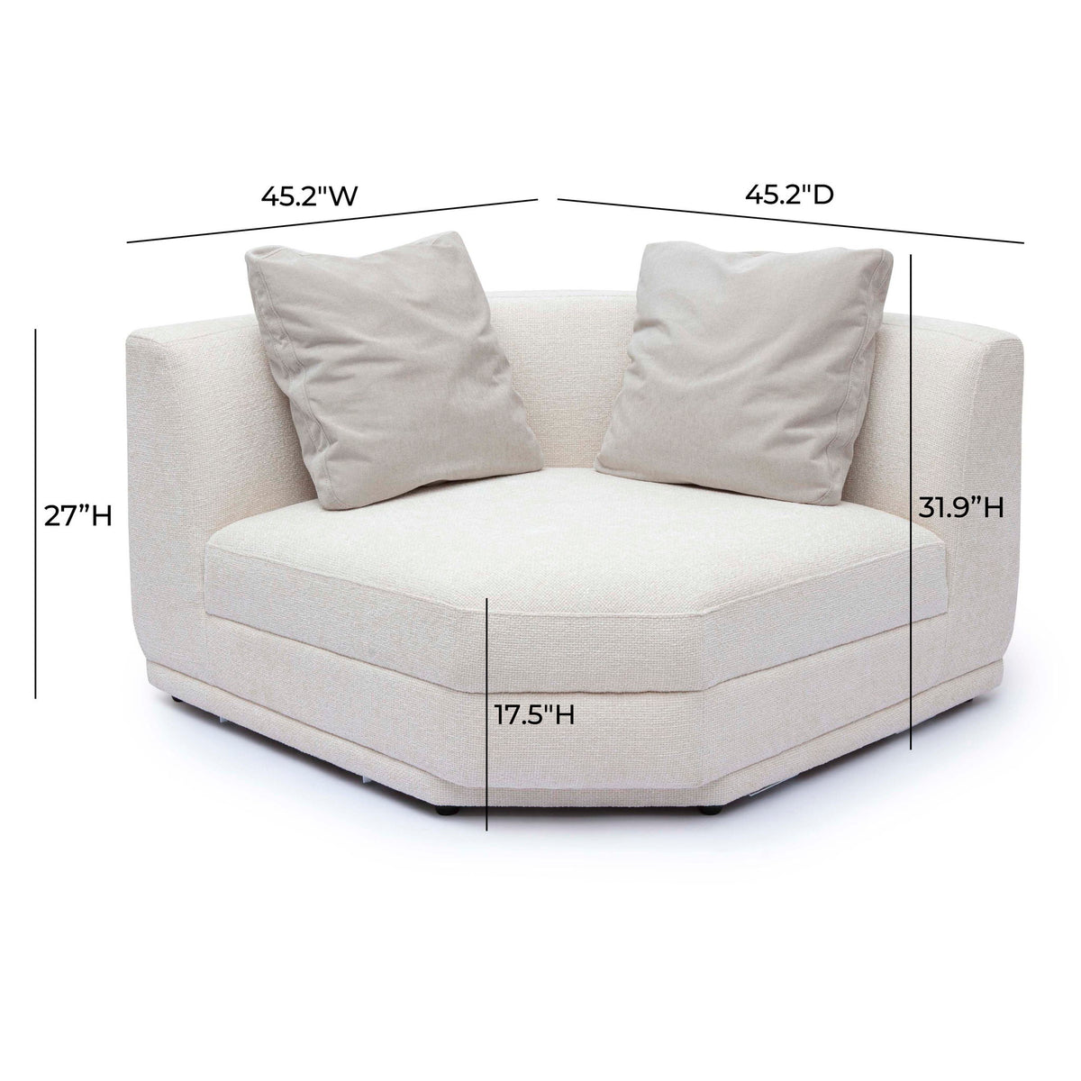 Perry - Modular Wedge Corner Chair - Cream - R&R Furniture Gallery (Fountain Valley, CA)