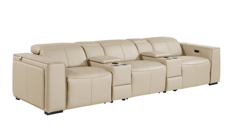 1224 - 8-Piece Modular Power Reclining Sofa & Loveseat Set In With 5 Power Recliners & Power Headrests