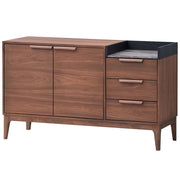 Bevis - Server - Green Fabric & Walnut - R&R Furniture Gallery (Fountain Valley, CA)