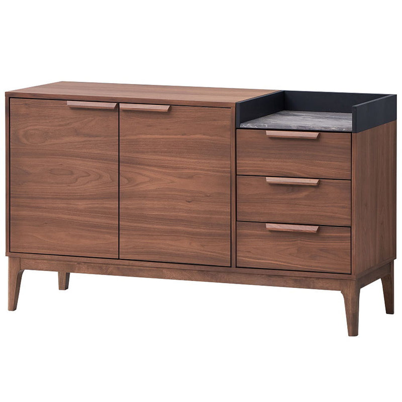 Bevis - Server - Green Fabric & Walnut - R&R Furniture Gallery (Fountain Valley, CA)