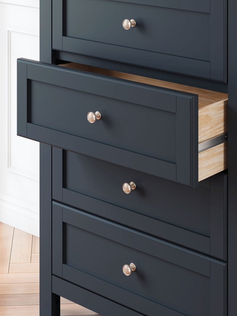 Landocken - Four Drawer Chest - Brown / Blue - R&R Furniture Gallery (Fountain Valley, CA)