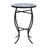 Outdoor Round Side Table With Mosaic Style Top And Curved Iron Legs - R&R Furniture Gallery (Fountain Valley, CA)