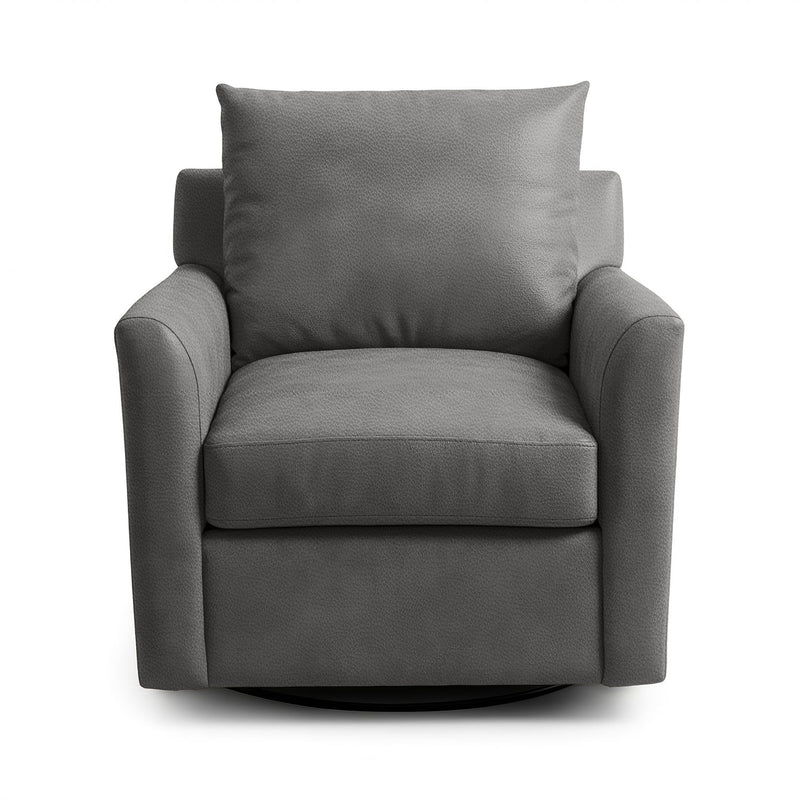 Classic Home Olivia swivel chair with a padded seat and backrest, featuring a modern design and a sturdy base.