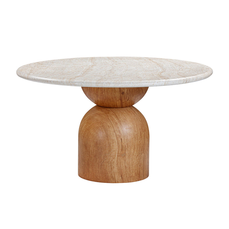 Cynthia - Concrete Indoor / Outdoor Round Dining Table - Travertine - R&R Furniture Gallery (Fountain Valley, CA)