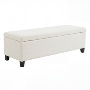 Noble House upholstered storage ottoman bench with cushioned top and fabric exterior, versatile for living room or entryway.