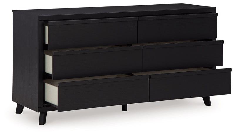 Danziar - Six Drawer Dresser - Black - R&R Furniture Gallery (Fountain Valley, CA)