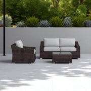 Outdoor Wicker Conversation Set With Cushions, All Weather - R&R Furniture Gallery (Fountain Valley, CA)