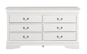 Elegant traditional storage dresser by Glory Furniture with ornate wood finish and multiple drawers for classic bedroom organization.
