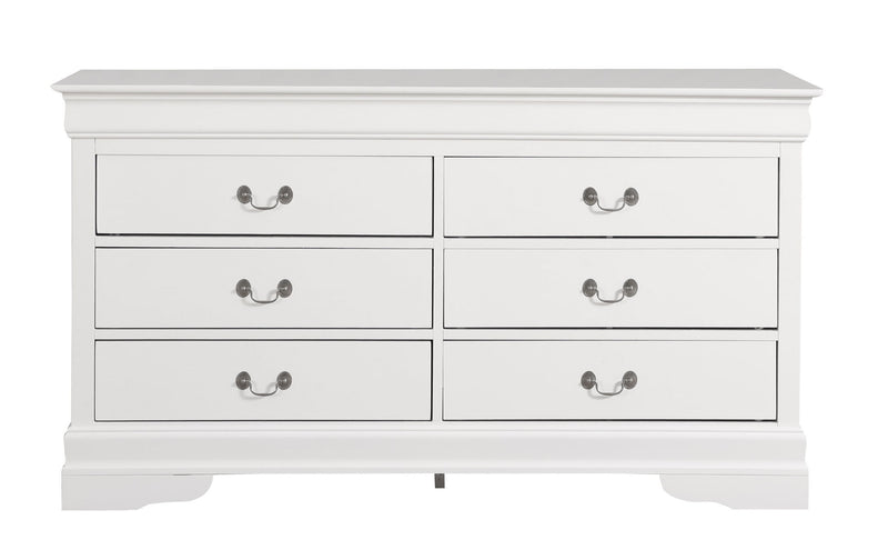 Elegant traditional storage dresser by Glory Furniture with ornate wood finish and multiple drawers for classic bedroom organization.