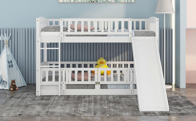 Low Bunk Bed With Slide, Fence And Ladder - R&R Furniture Gallery (Fountain Valley, CA)