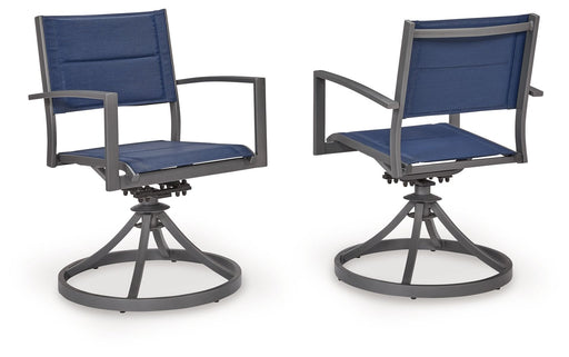 Rocky Creek - Sling Swivel Chair (Set of 2) - Blue / Gray - R&R Furniture Gallery (Fountain Valley, CA)